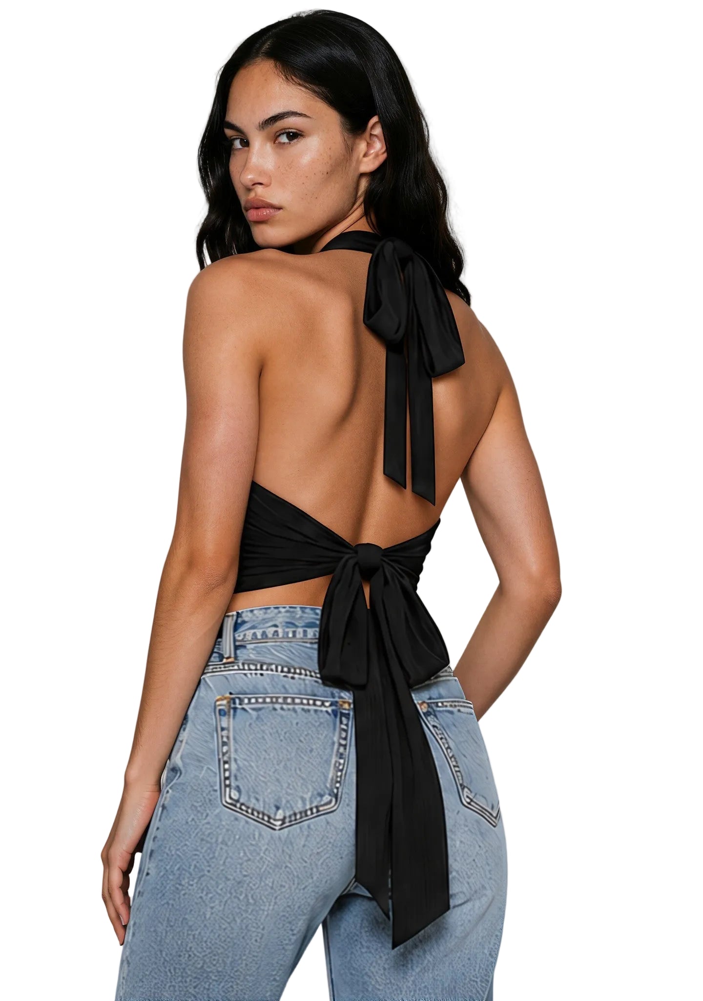 TIE TOP IN BLACK