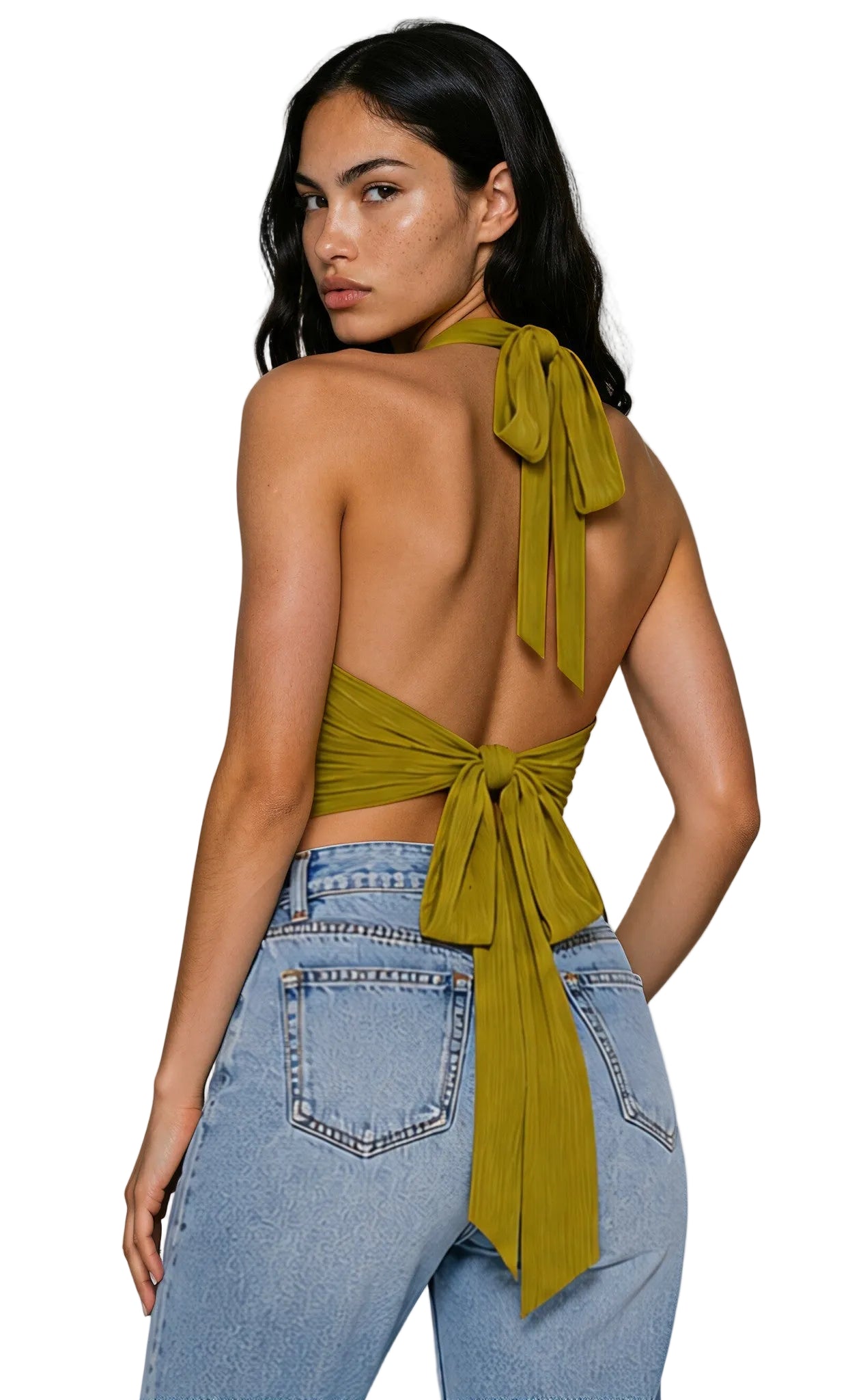 TIE TOP IN GREEN