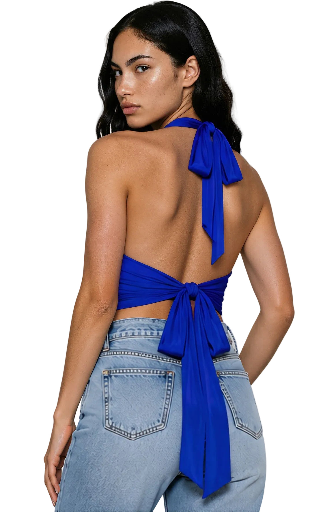TIE TOP IN BLUE