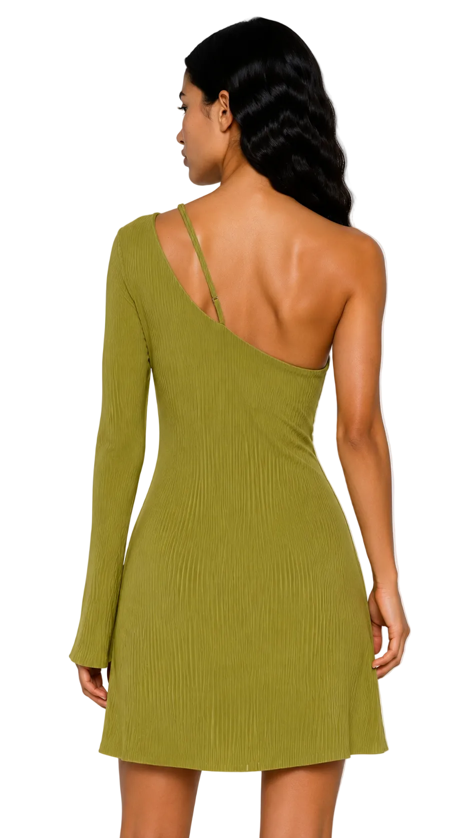 SPANDEX FLOWY DRESS IN GREEN