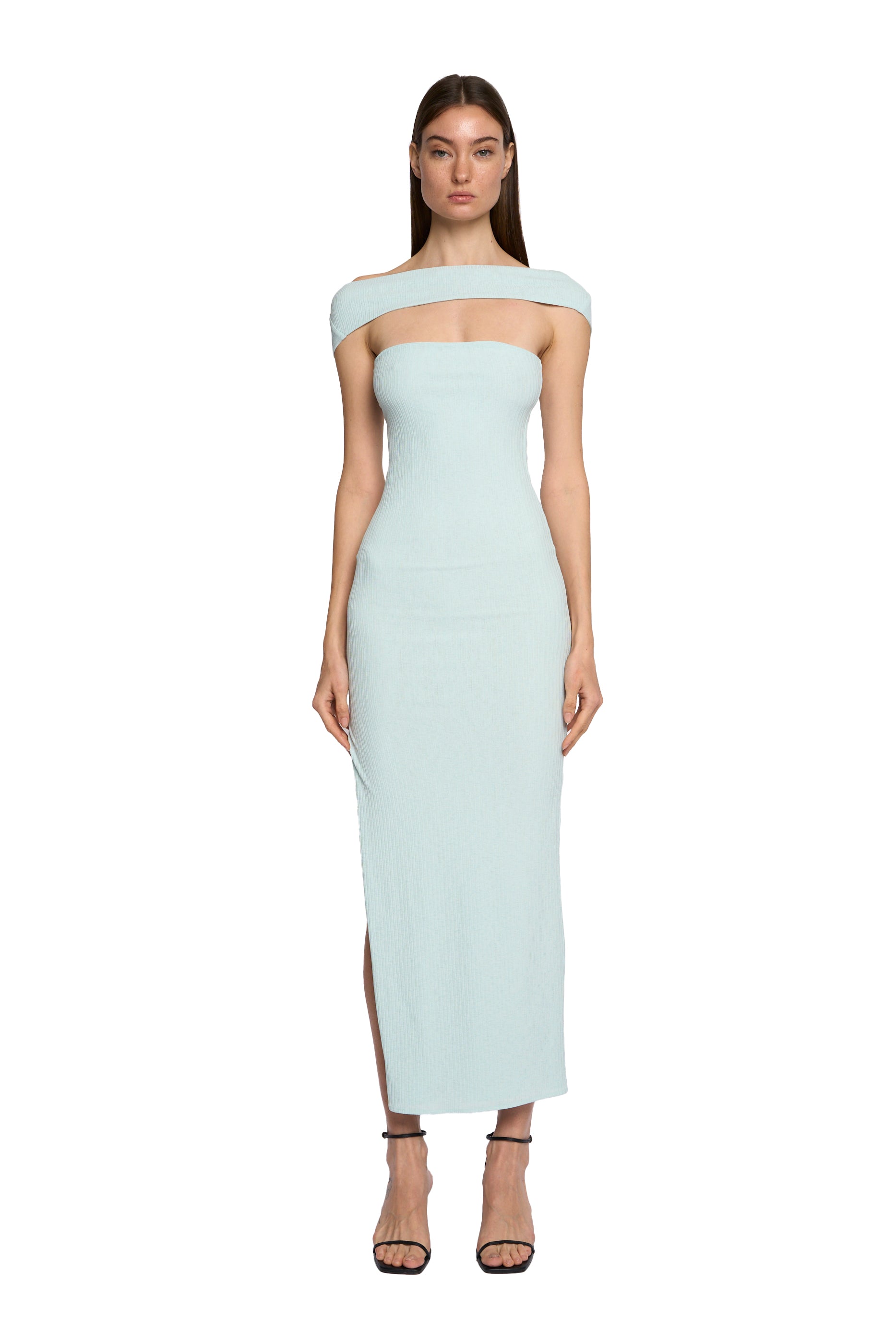 Neck Tube Dress in Cool Blue Neck Tube Dress in Cool Blue