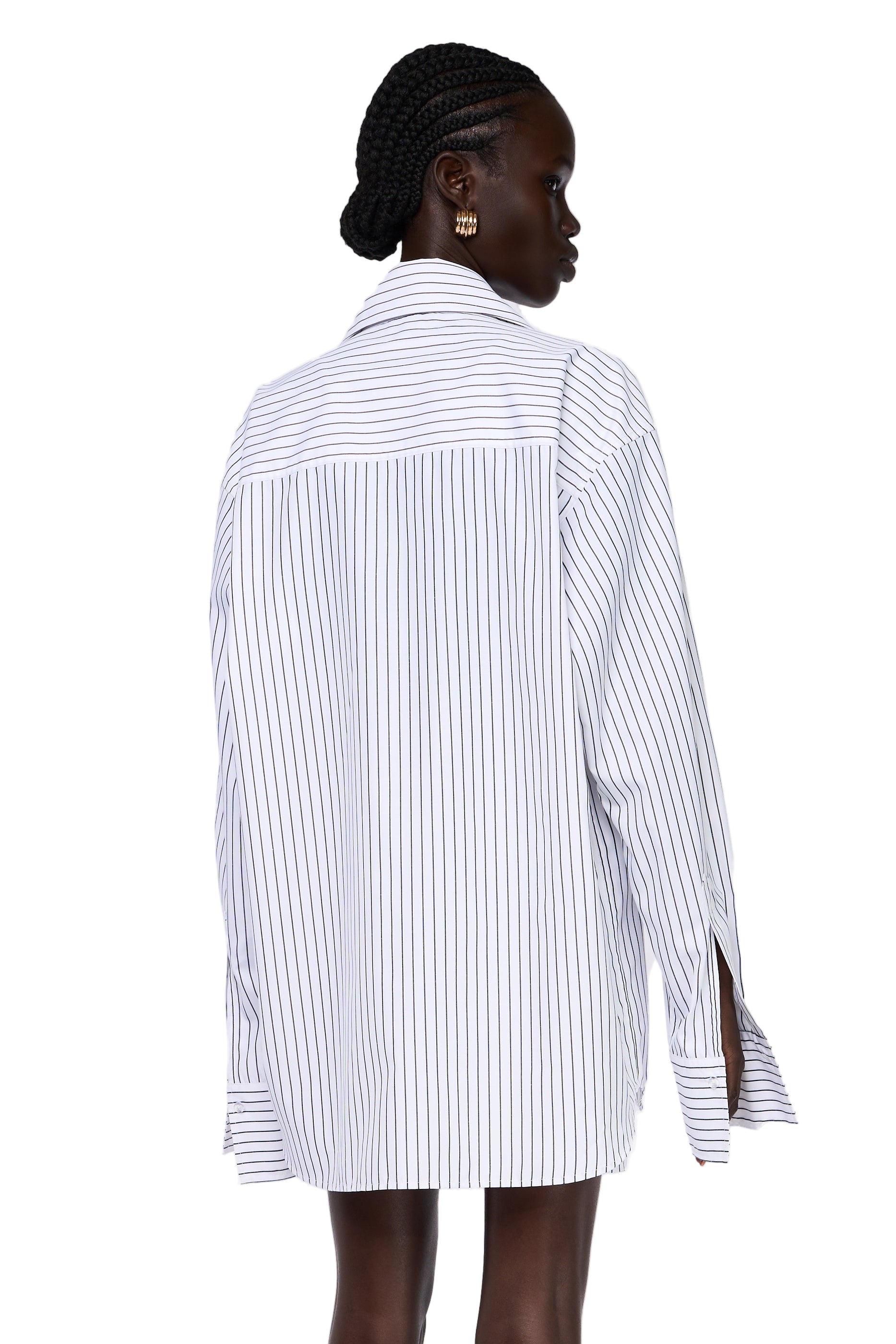 Blue striped shirt with relaxed silhouette — Lama Jouni