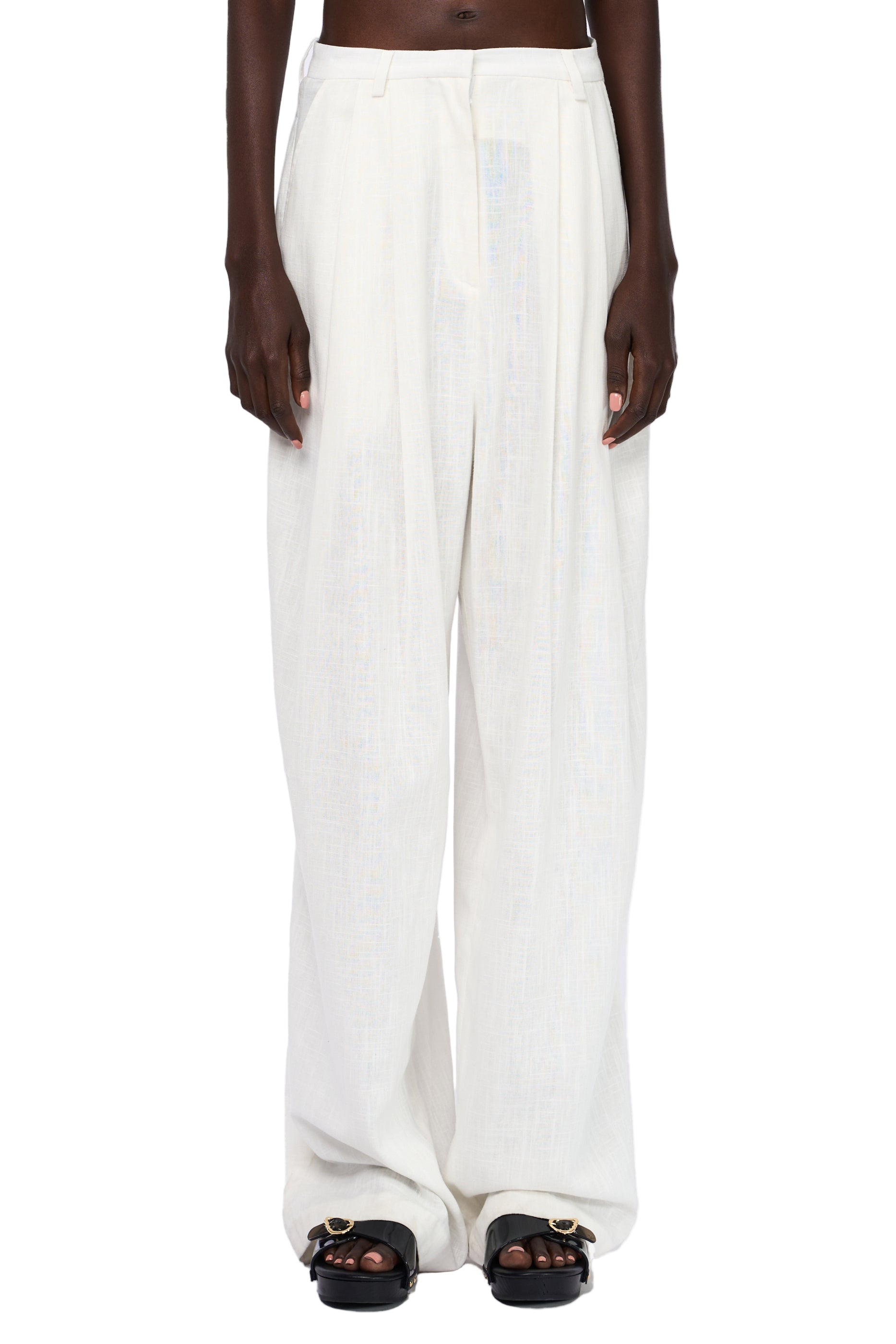 MID WAIST LINEN PANTS