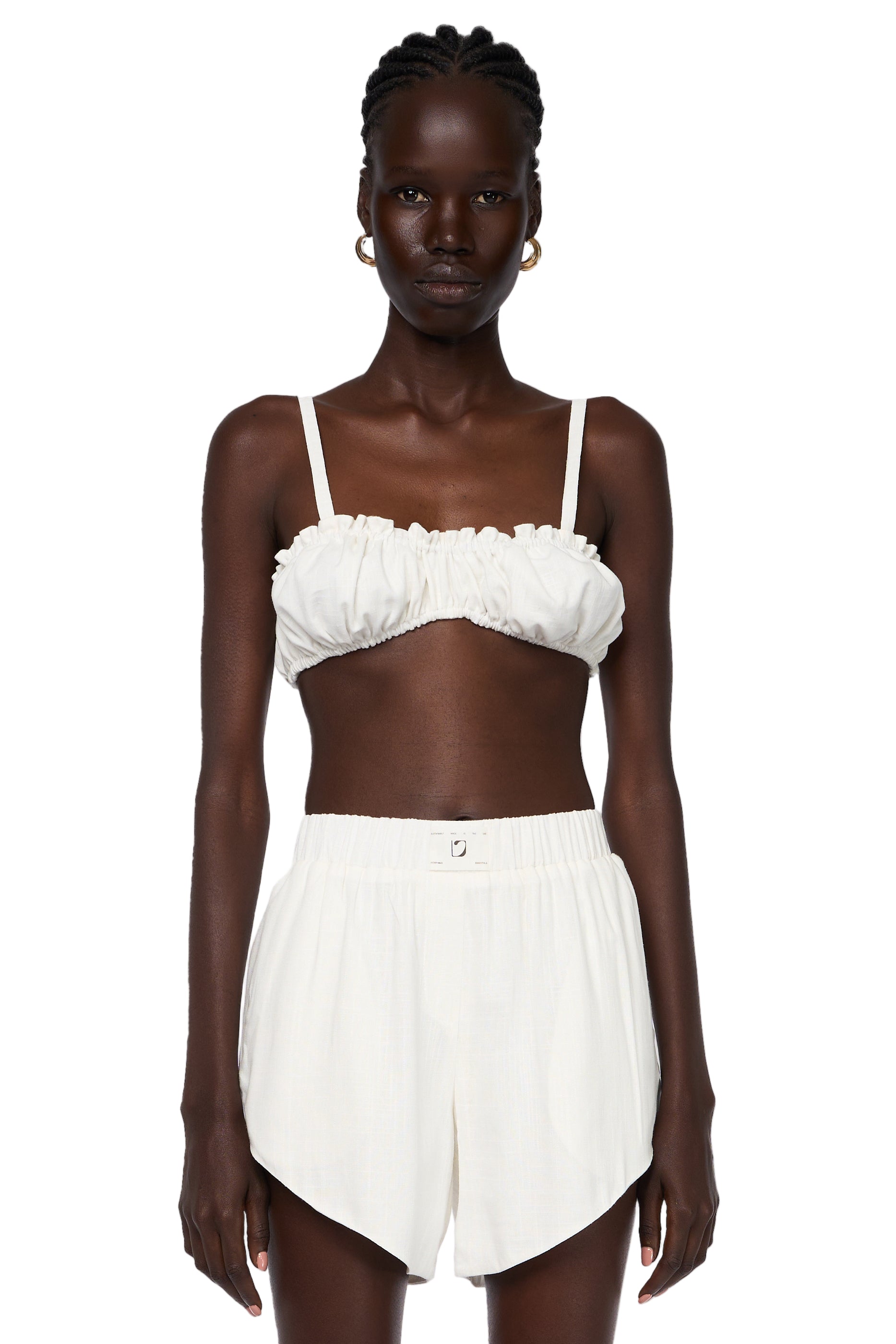 GATHERED LINEN BRALETTE