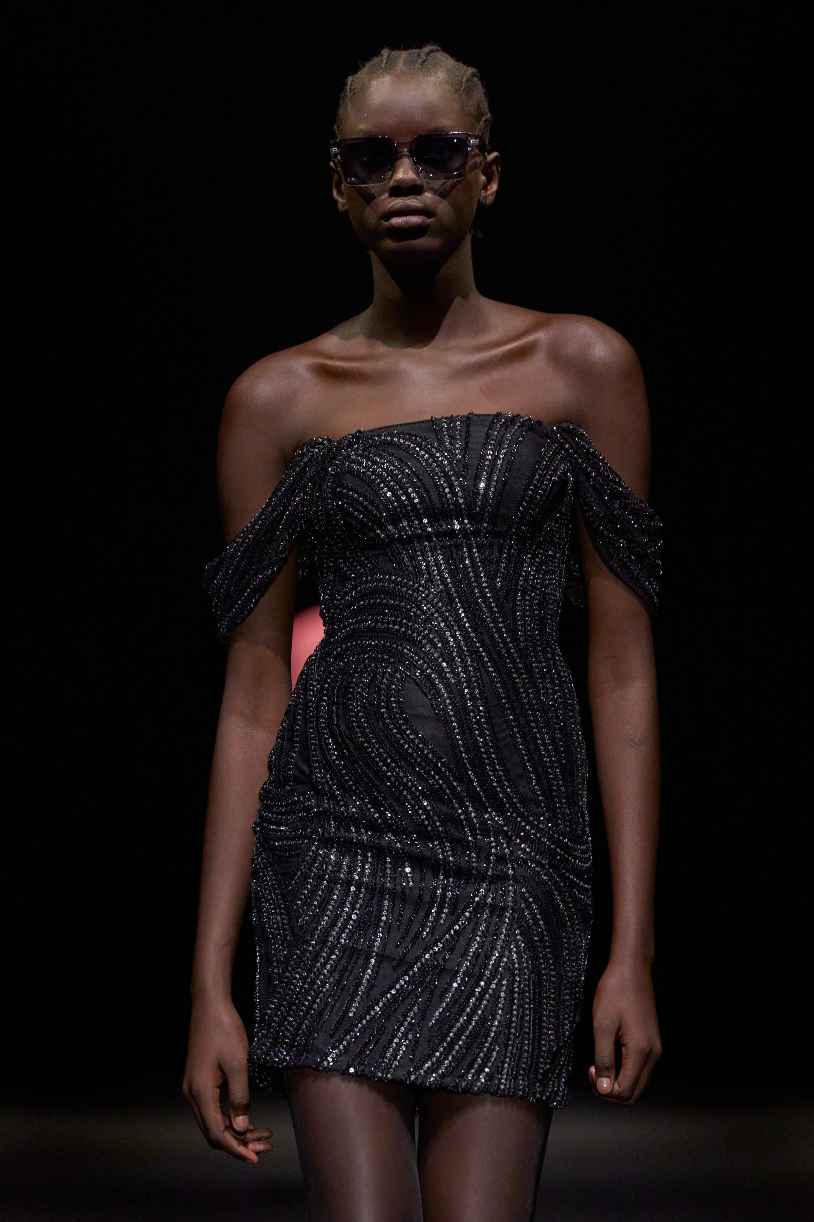 SEQUIN OFF SHOULDER MINI DRESS