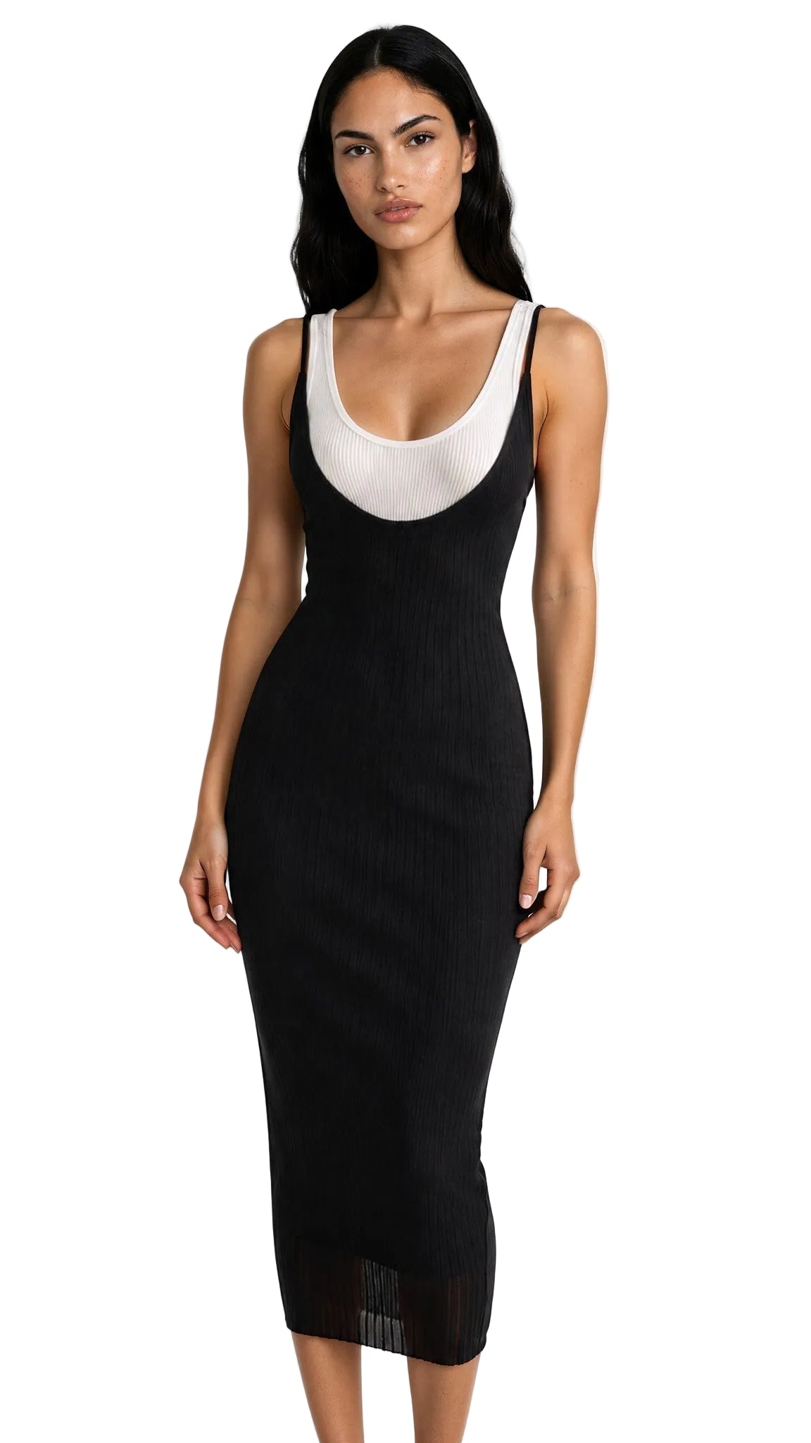 LAYERED DRESS IN BLACK & WHITE