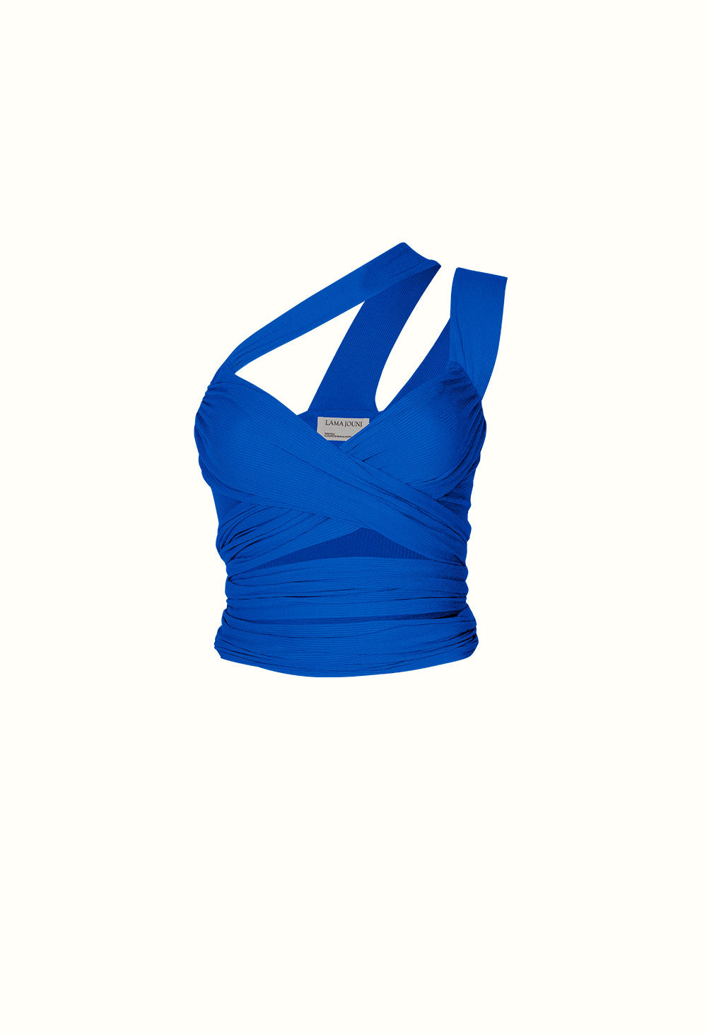 ELECTRIC BLUE DRAPED TIE TOP