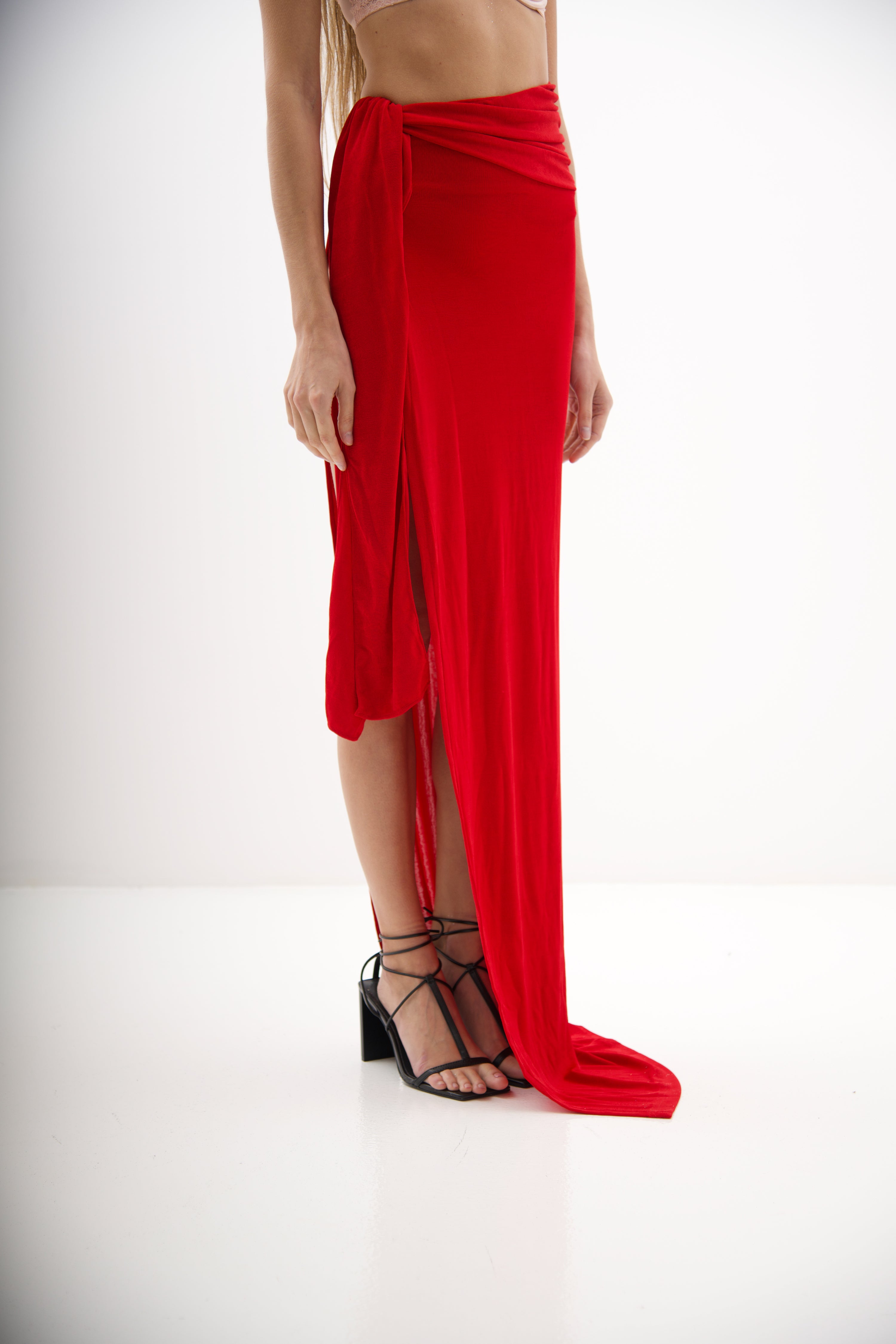 RED MAXI COVER UP