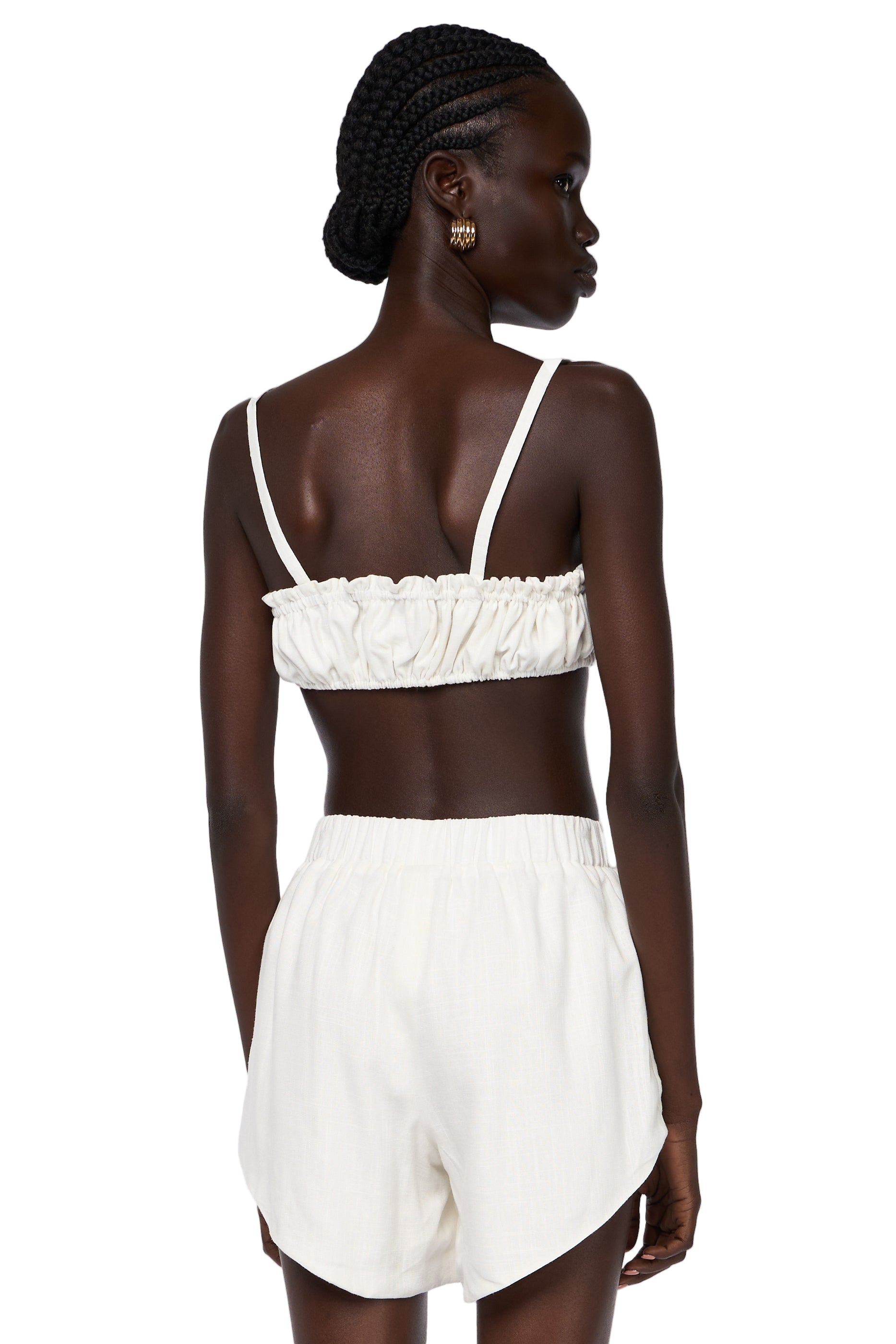 GATHERED LINEN BRALETTE