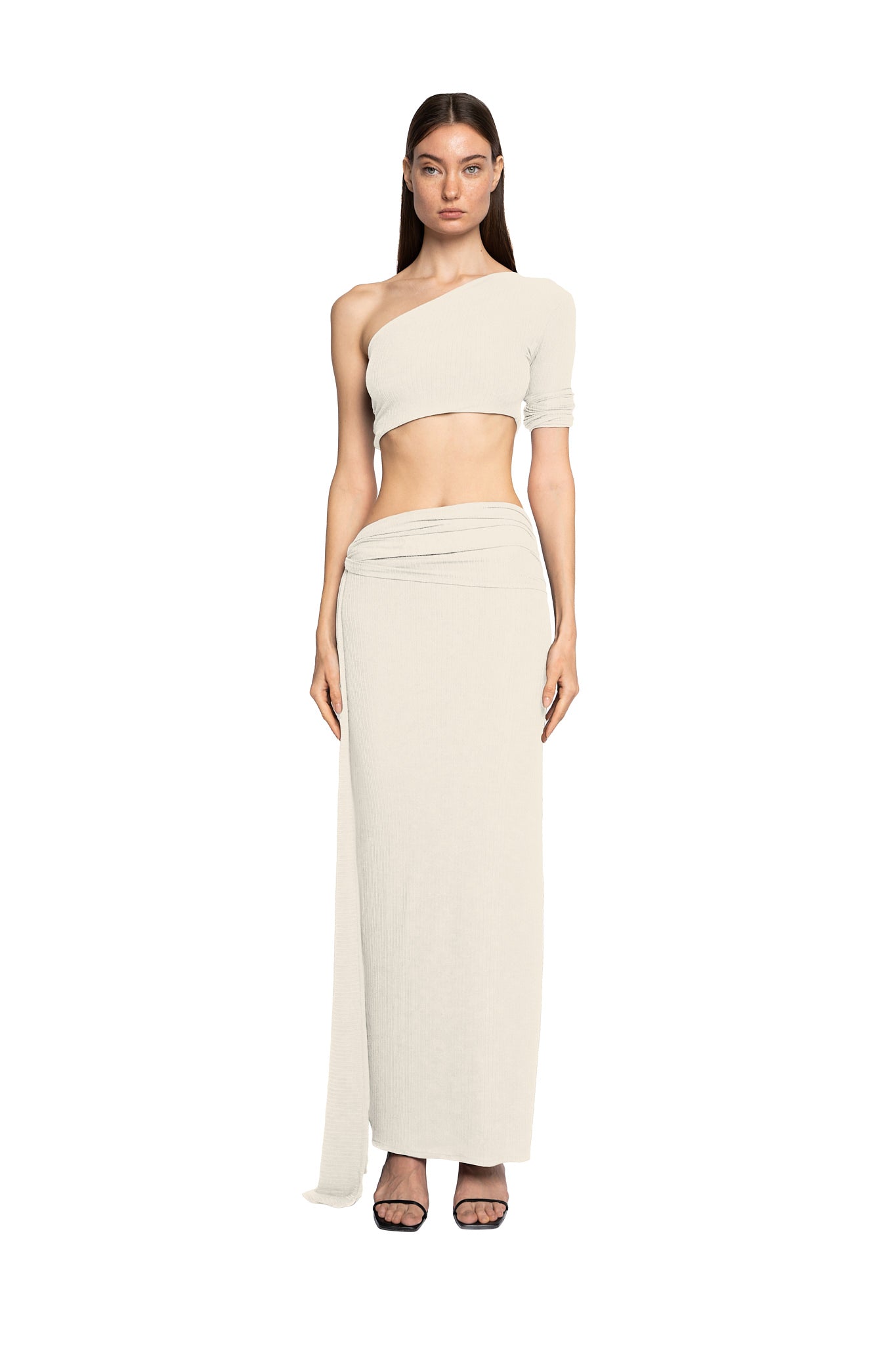 LONG TUBE TIE SKIRT IN BABY POWDER