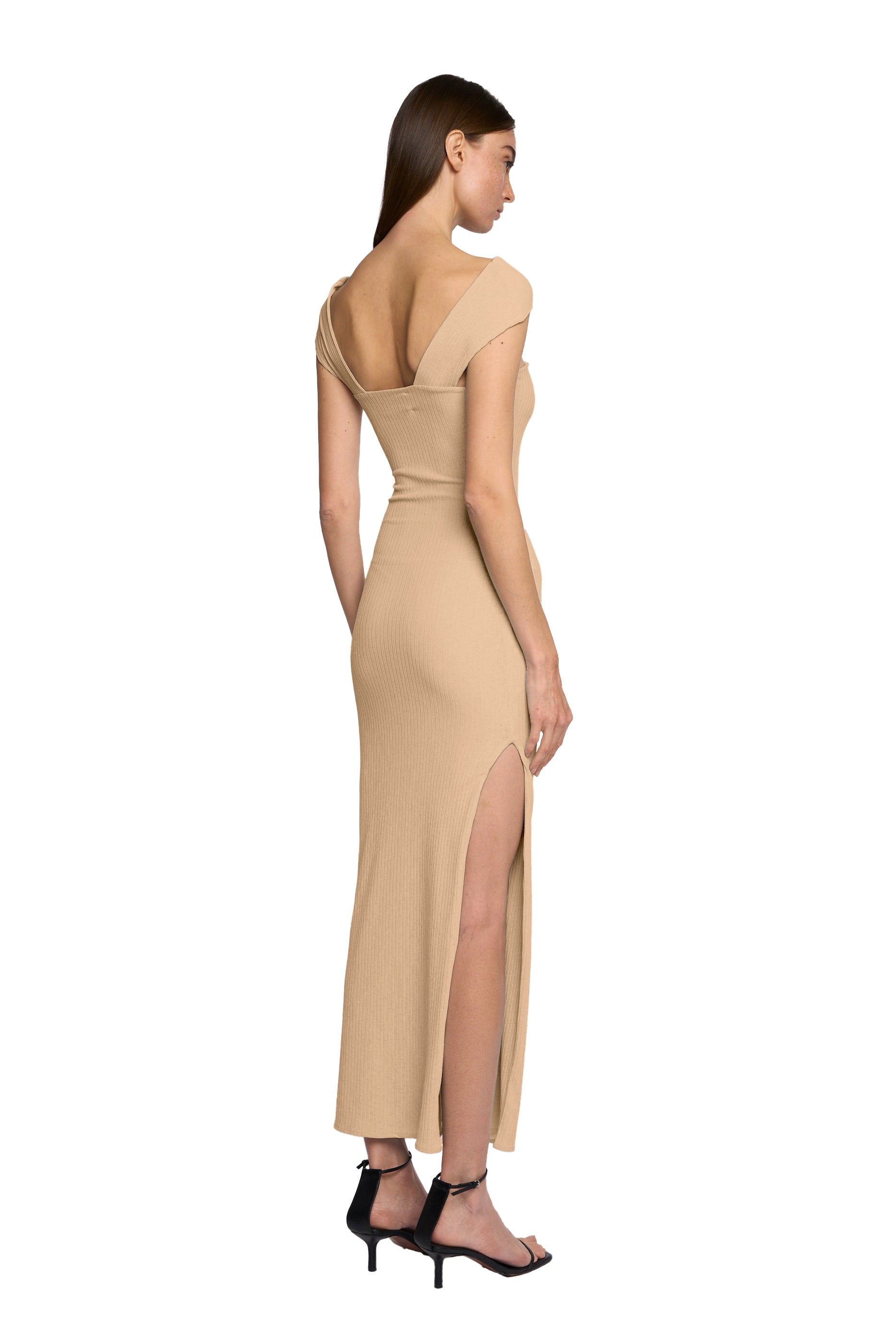 NECK TUBE DRESS IN PINK SAND